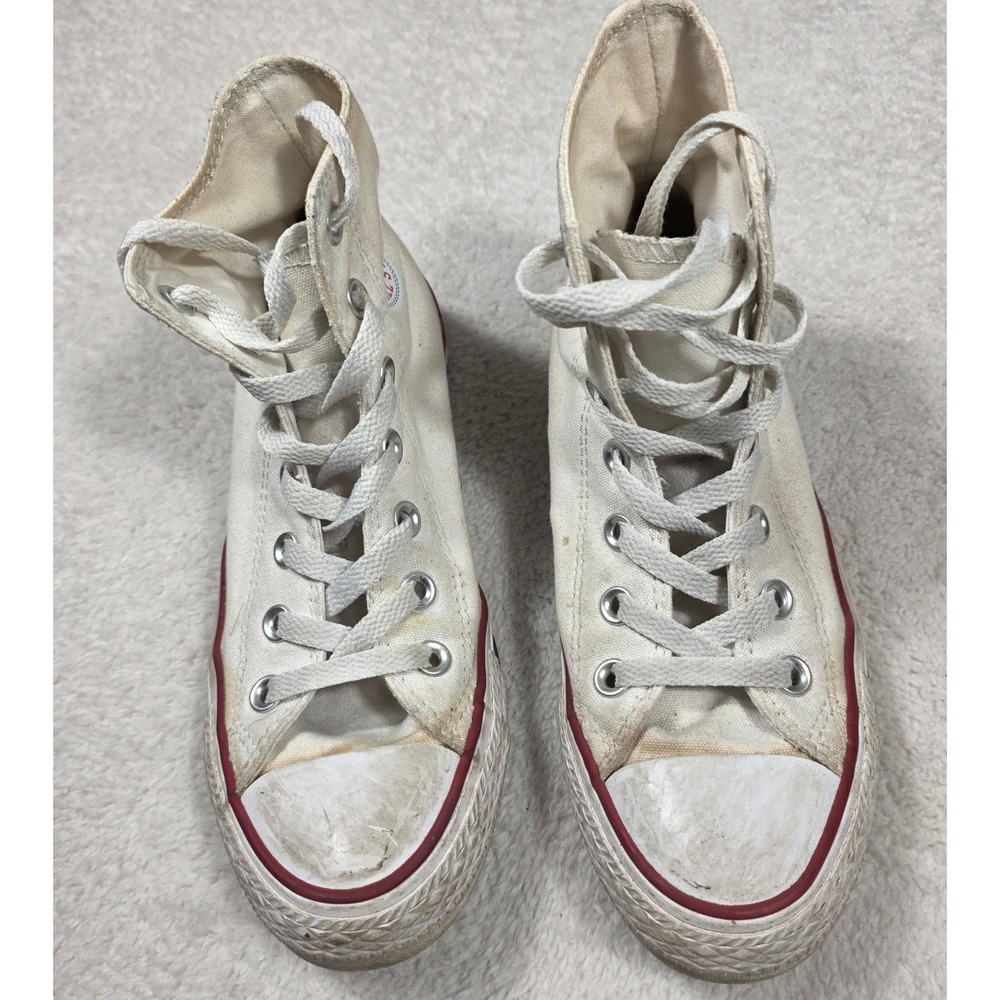 Converse Chuck Taylor High Top‎ Womens 7 Mens 5 White Distressed M7650 Sneaker